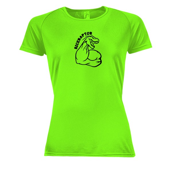 Ladies' functional T-shirt s potiskem Biceraptor black
